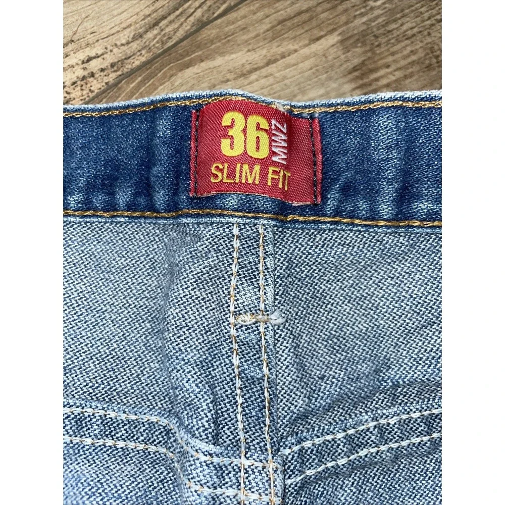 Vintage Wrangler 36MWZ Pro Rodeo Slim Fit Blue Denim‎ Natural Jeans Men's 38X30